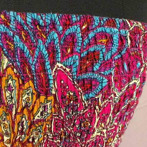 Bright Colorful Strapless Sundress Boho Indian Dress by Cynthia Mehta w Stretch - Picture 2 of 8